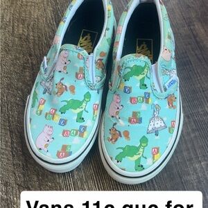 Vans Kids Slip-On Sneakers - Green Toy Story Print